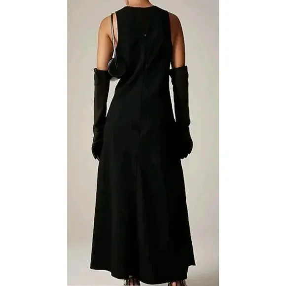 J. Crew Long A-line Dress in Drapey Crepe Size 6 NWT - Picture 4 of 7